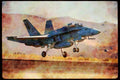 Airshow Aircraft Planes 010002 F_A 18 Landing A4 Limited Edition Watercolour Print