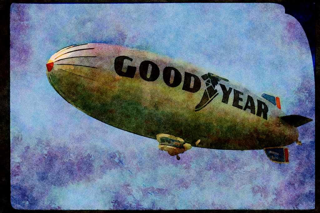 Airshow Aircraft Planes 010004 Goodyear Blimp A4 Limited Edition Watercolour Print