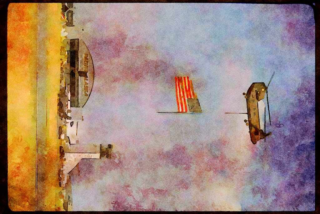 Airshow Aircraft Planes 010009 CH 47 Helicopter With American Flag A4 Limited Edition Watercolour Print