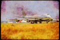 Airshow Aircraft Planes 010010 Boeing 747 Taxiing A4 Limited Edition Watercolour Print
