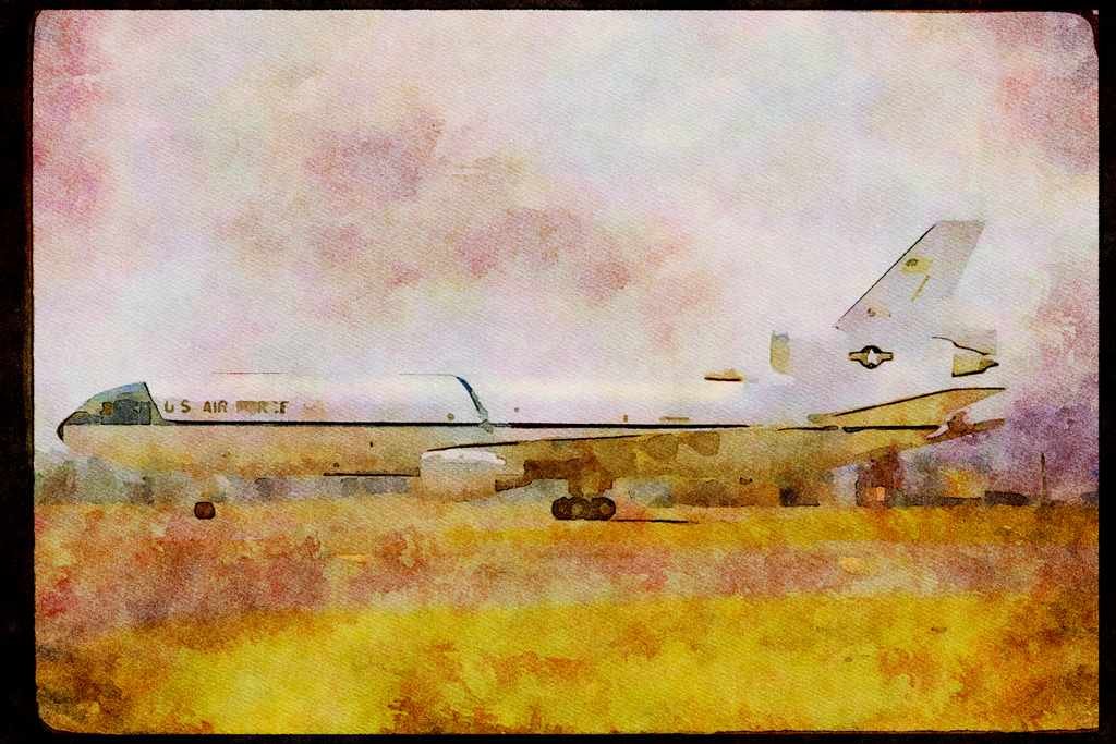 Airshow Aircraft Planes 010012 First KC10 Being Delivered To Airforce A4 Limited Edition Watercolour Print