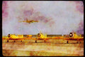 Airshow Aircraft Planes 010021 Three SNJ On Ground, B 52 Flying A4 Limited Edition Watercolour Print