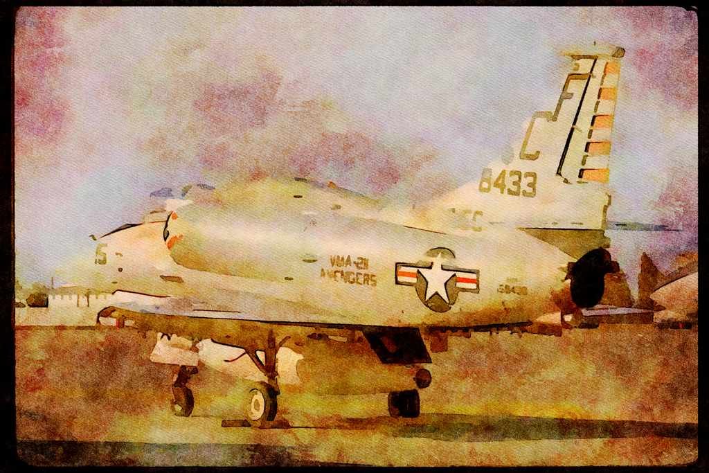 Airshow Aircraft Planes 010022 A 4 On Ground A4 Limited Edition Watercolour Print