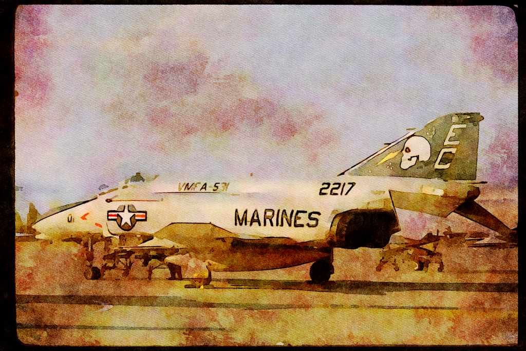 Airshow Aircraft Planes 010024 F 4 Phantom II A4 Limited Edition Watercolour Print