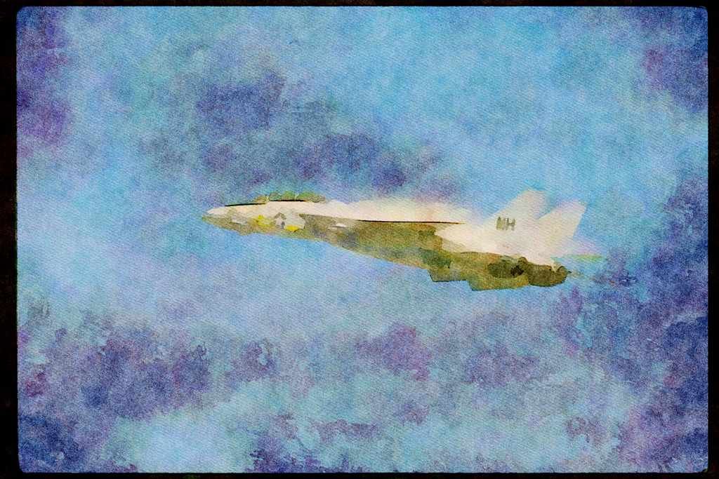 Airshow Aircraft Planes 010029 F 14 In Flight A4 Limited Edition Watercolour Print