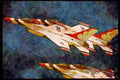 Airshow Aircraft Planes 010045 Thunderbirds In Formation A4 Limited Edition Watercolour Print