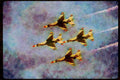 Airshow Aircraft Planes 010046 Thunderbirds Flying Close, From Below A4 Limited Edition Watercolour Print