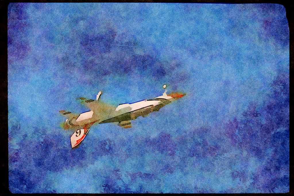 Airshow Aircraft Planes 010052 Thunderbird T 38 Flying Upside Down A4 Limited Edition Watercolour Print