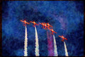 Airshow Aircraft Planes 010068 Seven Snowbirds Climbing A4 Limited Edition Watercolour Print