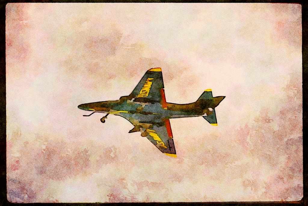 Airshow Aircraft Planes 010079 One Blue Angel A 4 Flying A4 Limited Edition Watercolour Print