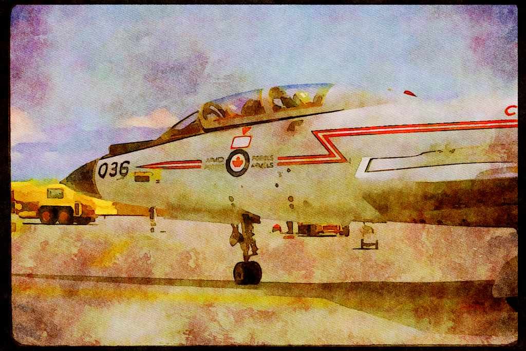 Airshow Aircraft Planes 010081 CF 101 On Ground A4 Limited Edition Watercolour Print