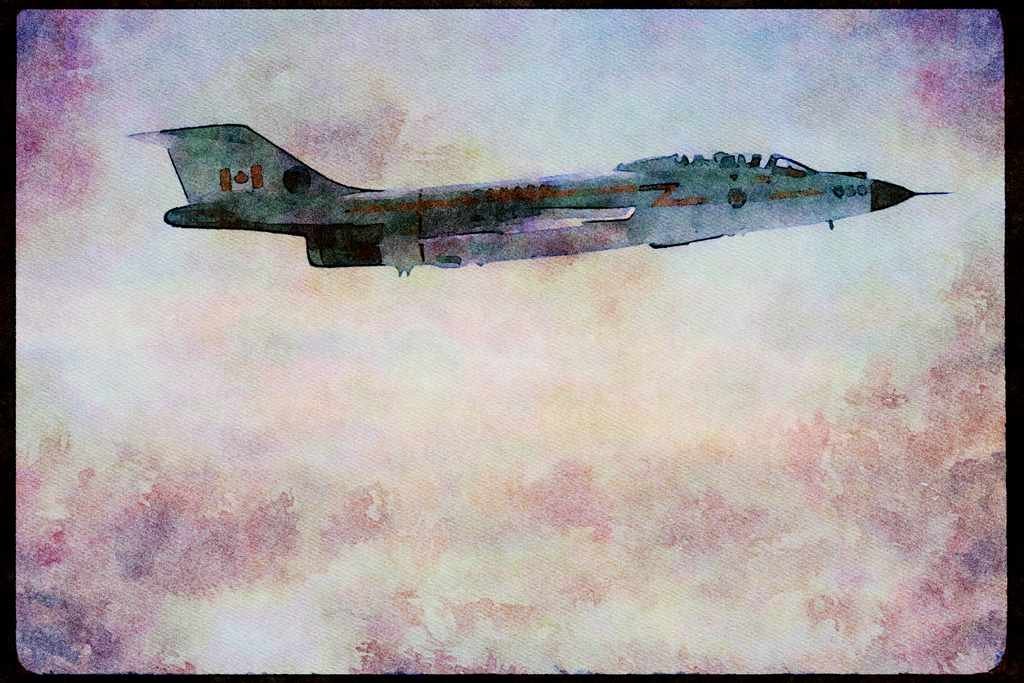 Airshow Aircraft Planes 010083 CF 101 Flying, From Side A4 Limited Edition Watercolour Print