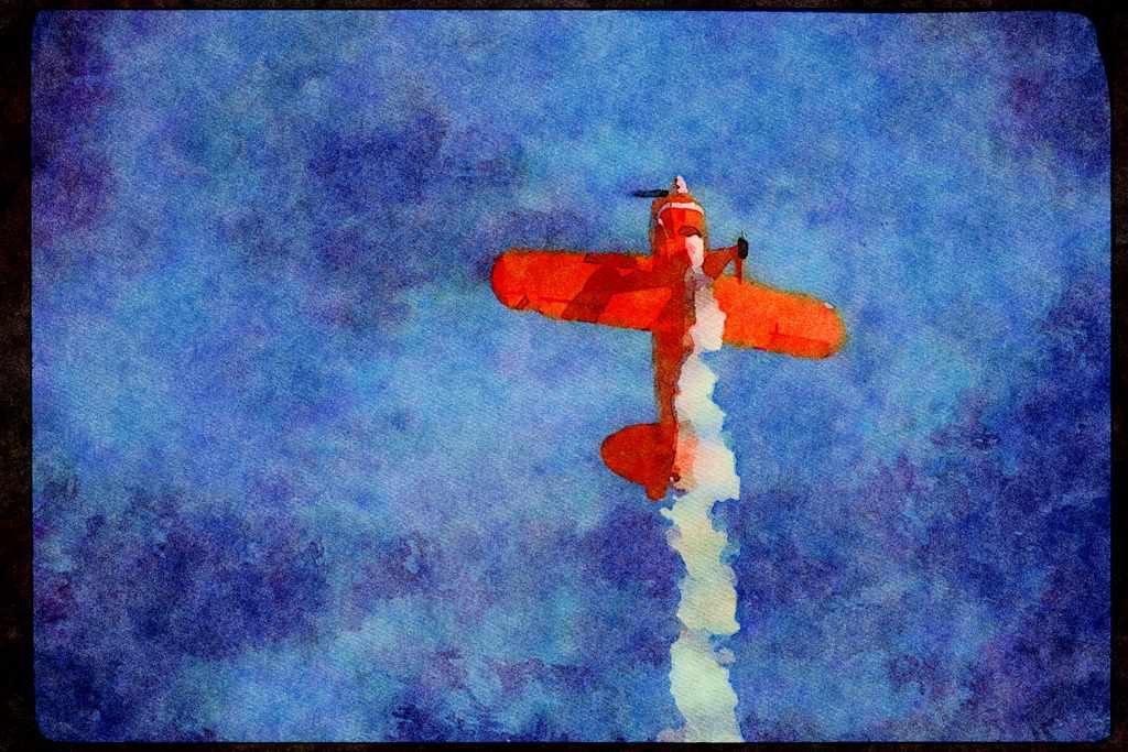 Airshow Aircraft Planes 010089 Pitts Special, Climbing A4 Limited Edition Watercolour Print