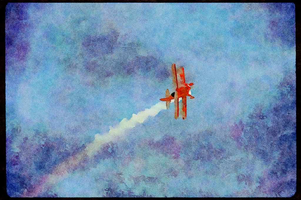 Airshow Aircraft Planes 010091 Pitts Special, Flying Upside Down A4 Limited Edition Watercolour Print