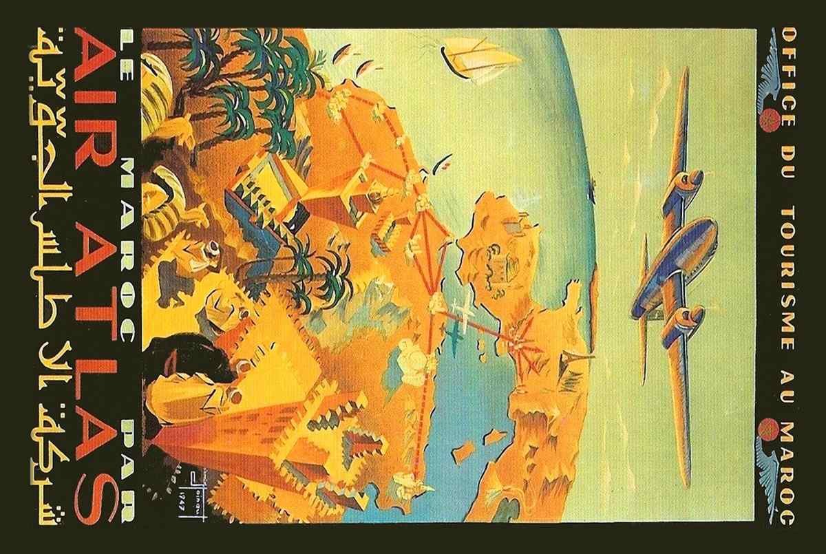 Airways Air Travel Poster Air Atlas Morrocco Morac A4 Photo Print