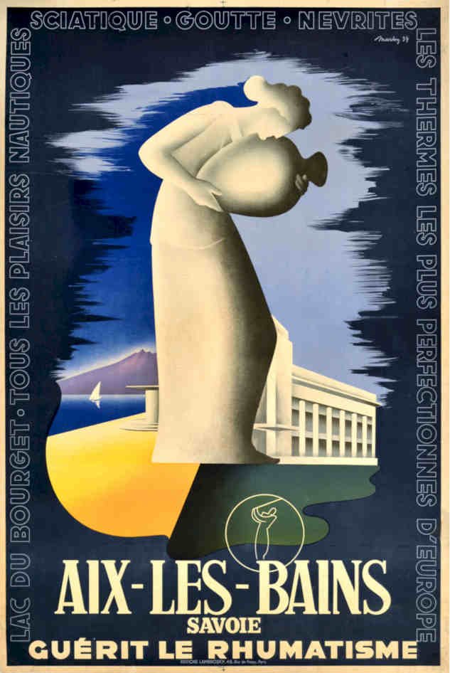 Aix Les Bains Vintage Retro Advert Poster A4 Photo Print