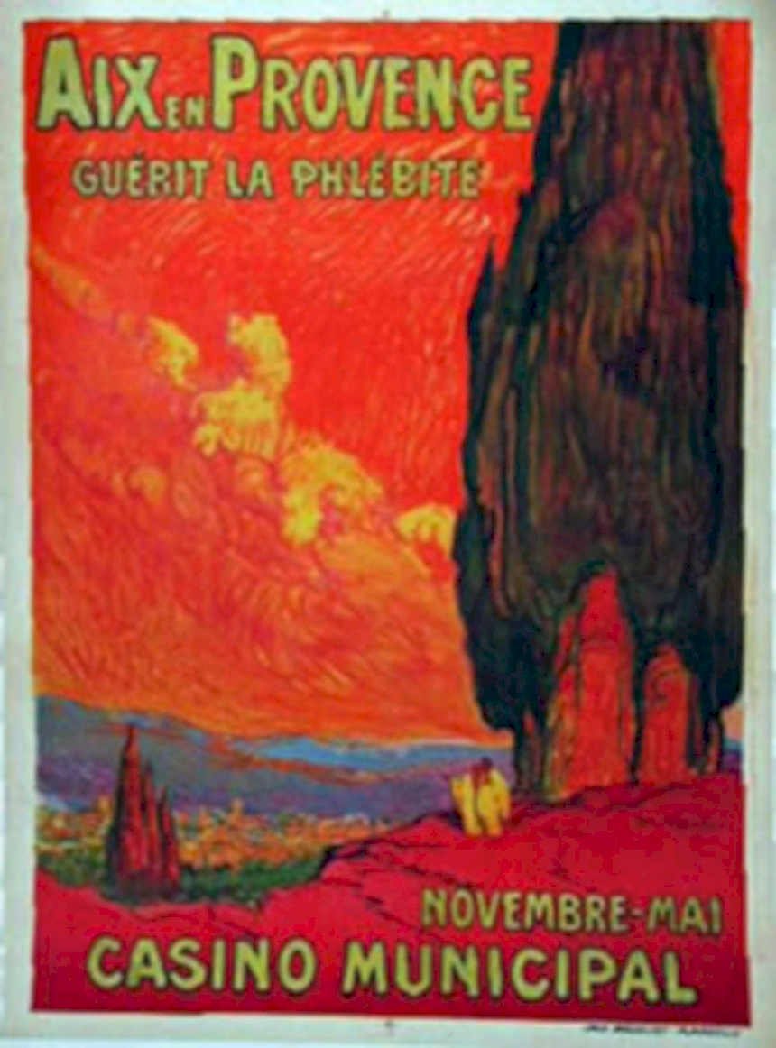 Aix Provence Cypress Vintage Retro Advert Poster A4 Photo Print