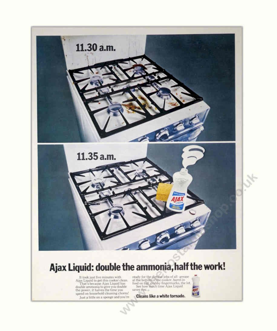 Ajax Liquid Stove Vintage Retro Advert Poster A4 Photo Print