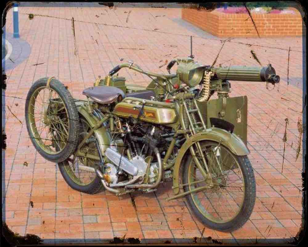Ajs 18 01 Motorbike Vintage Aged A4 Photo Print