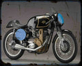 Ajs 7R A4 Photo Print Motorbike Vintage Aged