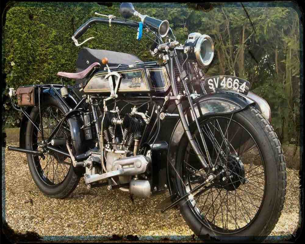 Ajs Model D 19 01 Motorbike Vintage Aged A4 Photo Print