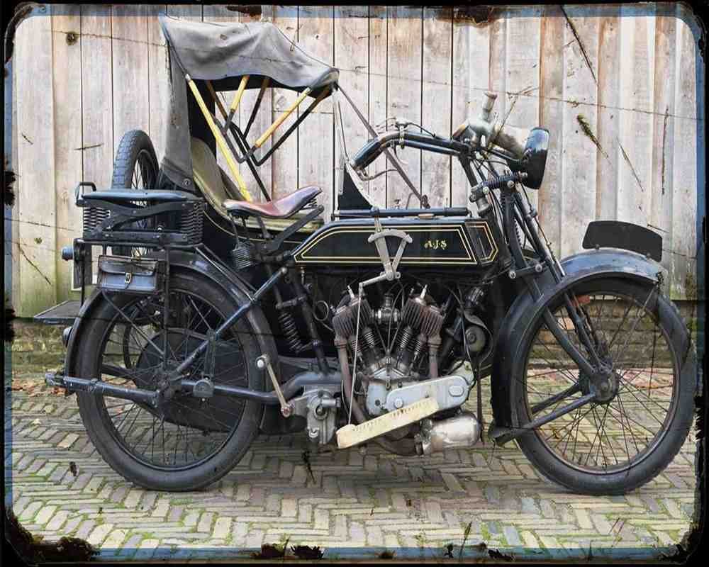 Ajs Model D 21 01 A4 Photo Print Motorbike Vintage Aged