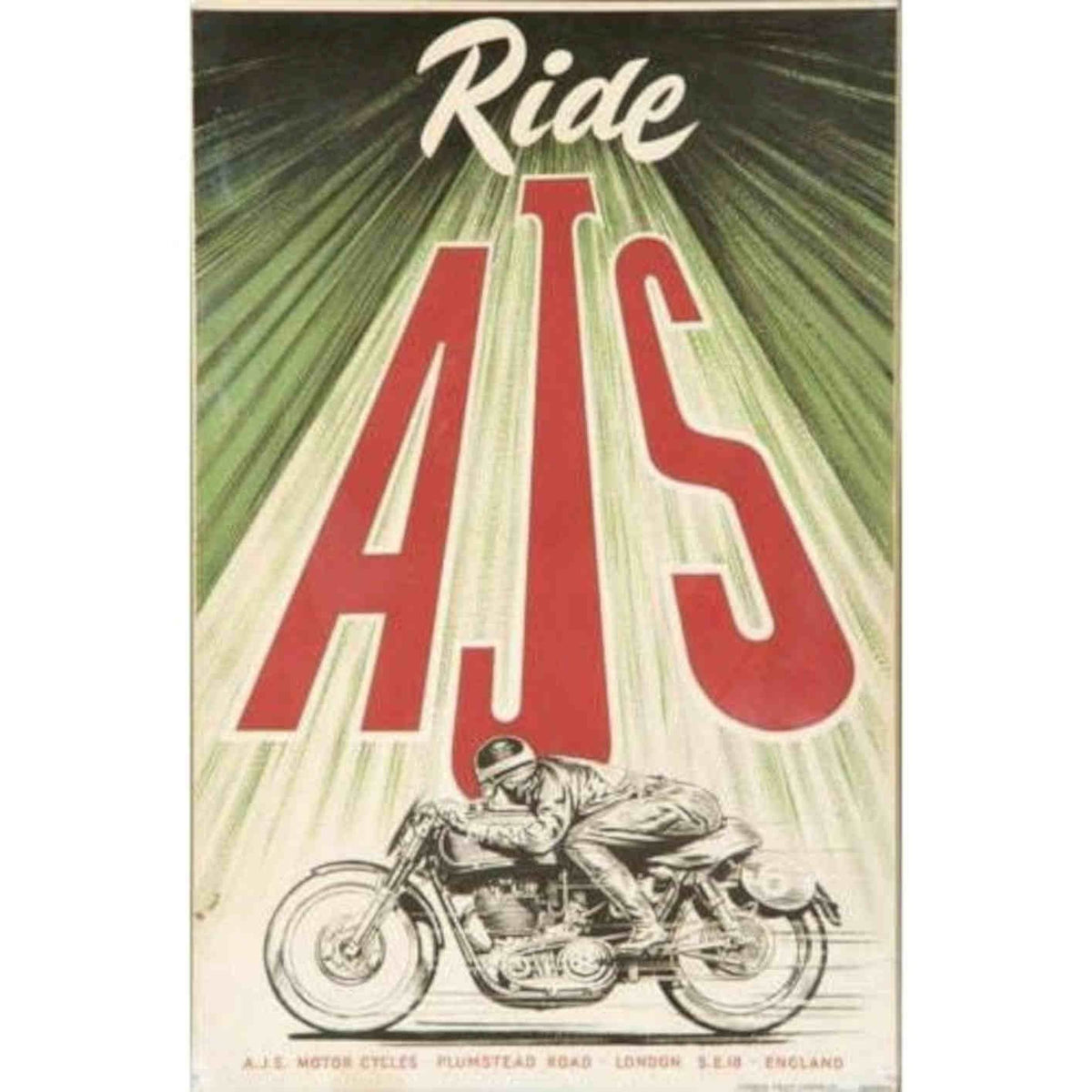 Ajs Motorcycling Advertisement Vis Vintage Retro Advert Poster A4 Photo Print