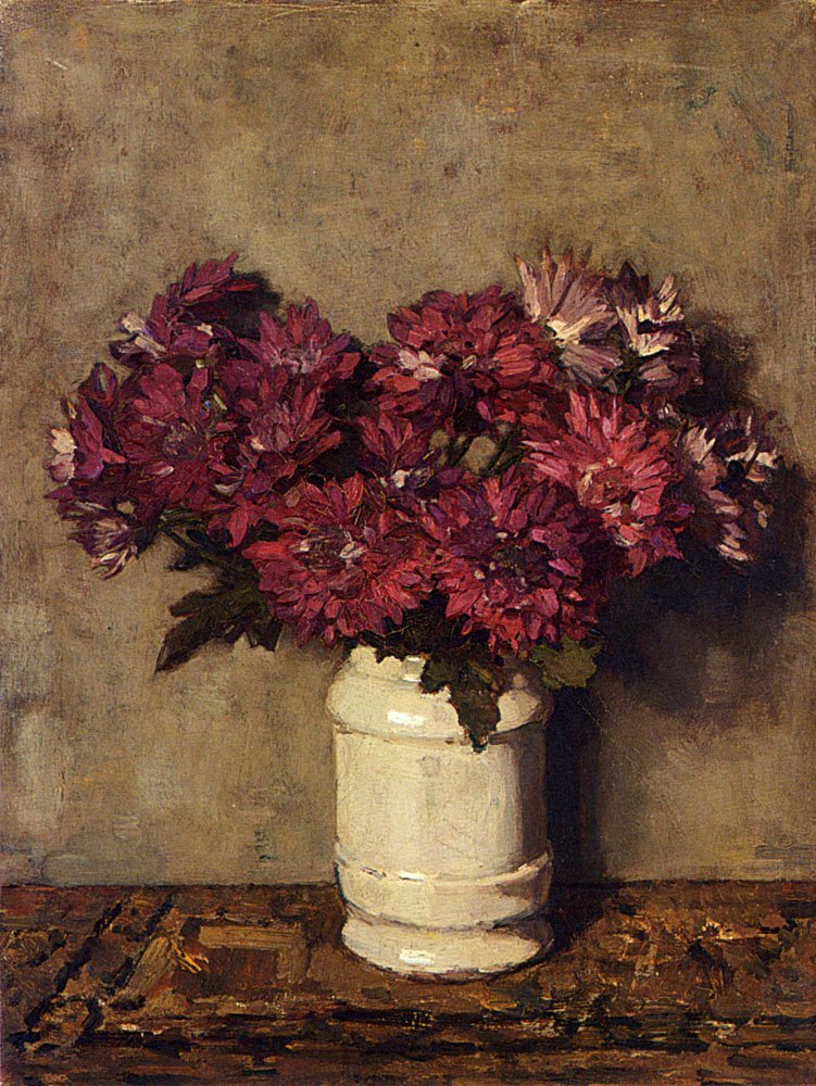 Akkeringa Johannes Evert Chrysanthemums In A Vase Art A4 Photo Print