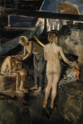 Akseli Gallen Kallela in the sauna 1889 Art A4 Photo Print
