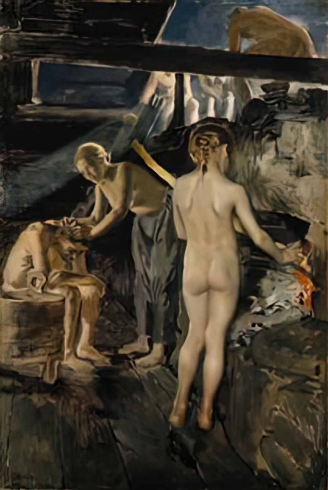 Akseli Gallen Kallela in the sauna 1889 Art A4 Photo Print