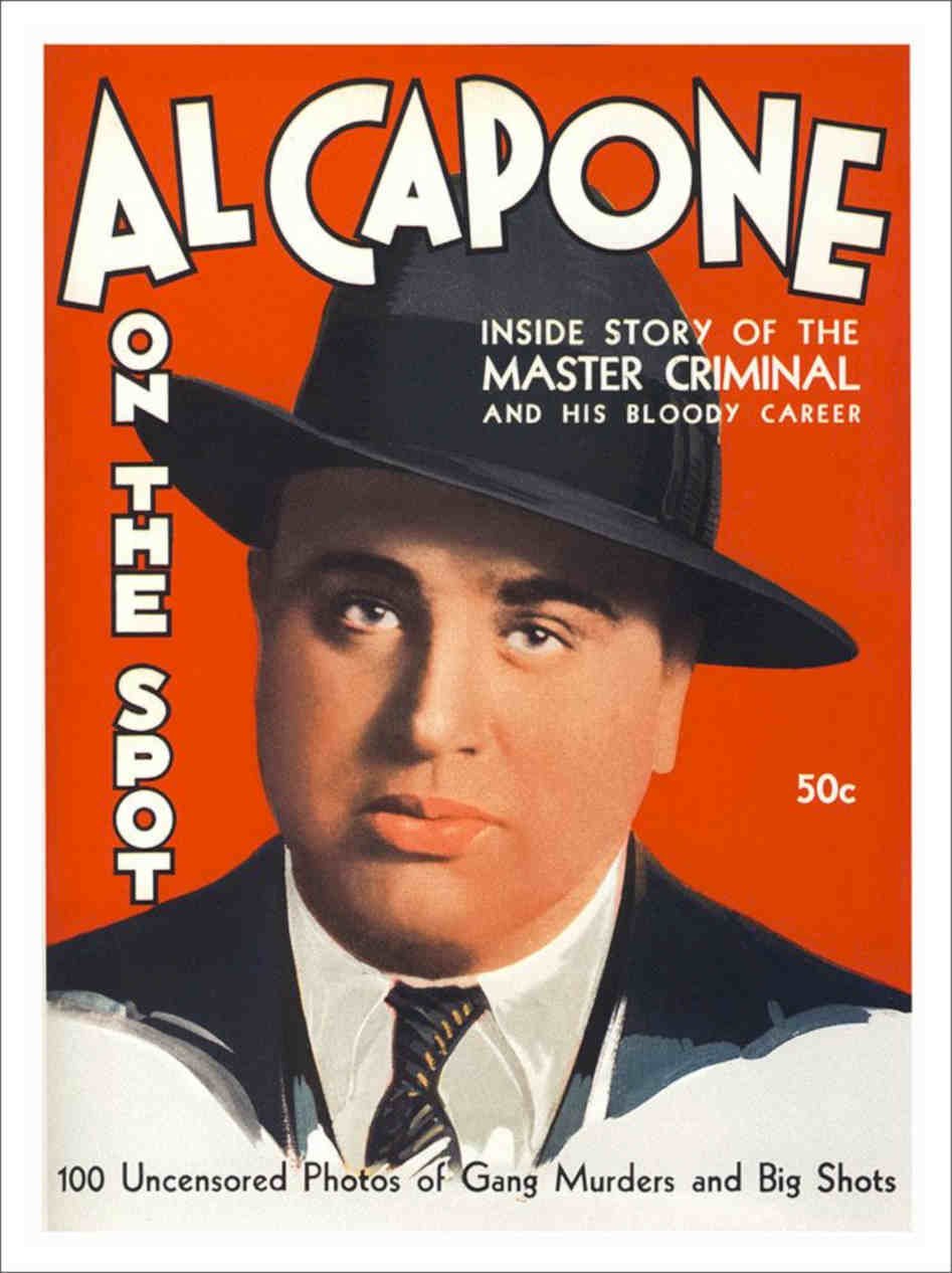 Al Capone Crime Detective Magazine Cover 1940s Vintage Retro Advert Poster A4 P