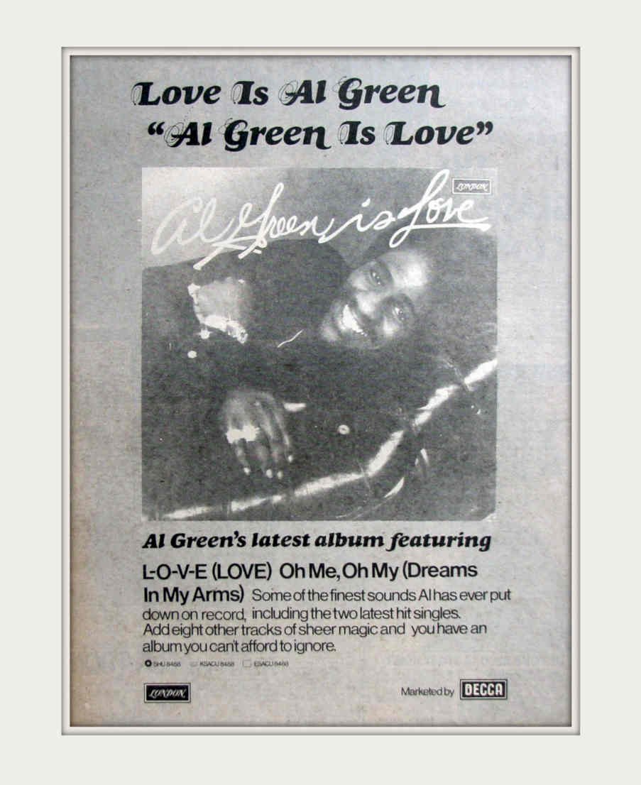 Al Green Love Vintage Retro Advert Poster A4 Photo Print