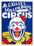 Al Kelly Miller Brothers Circus Clown Poster 1930s Vintage Retro Advert Poster 