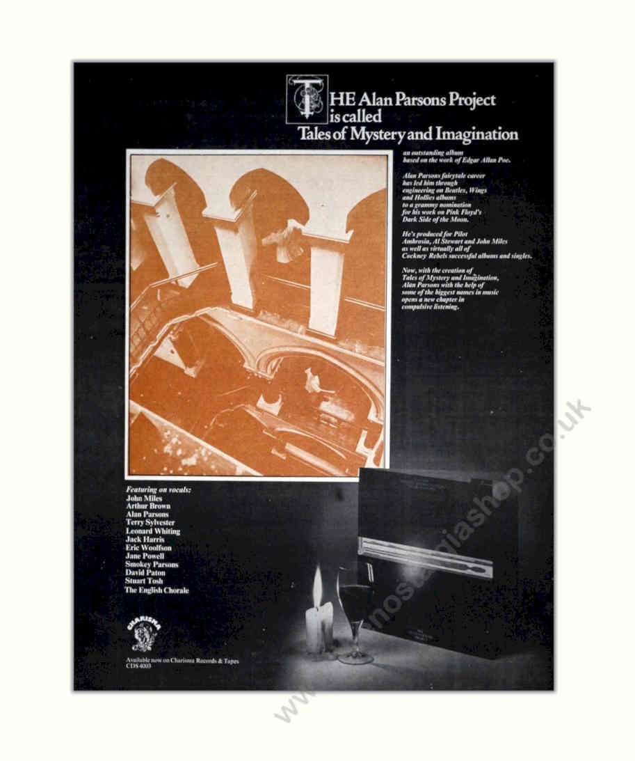 Alan Parsons Project Vintage Retro Advert Poster A4 Photo Print