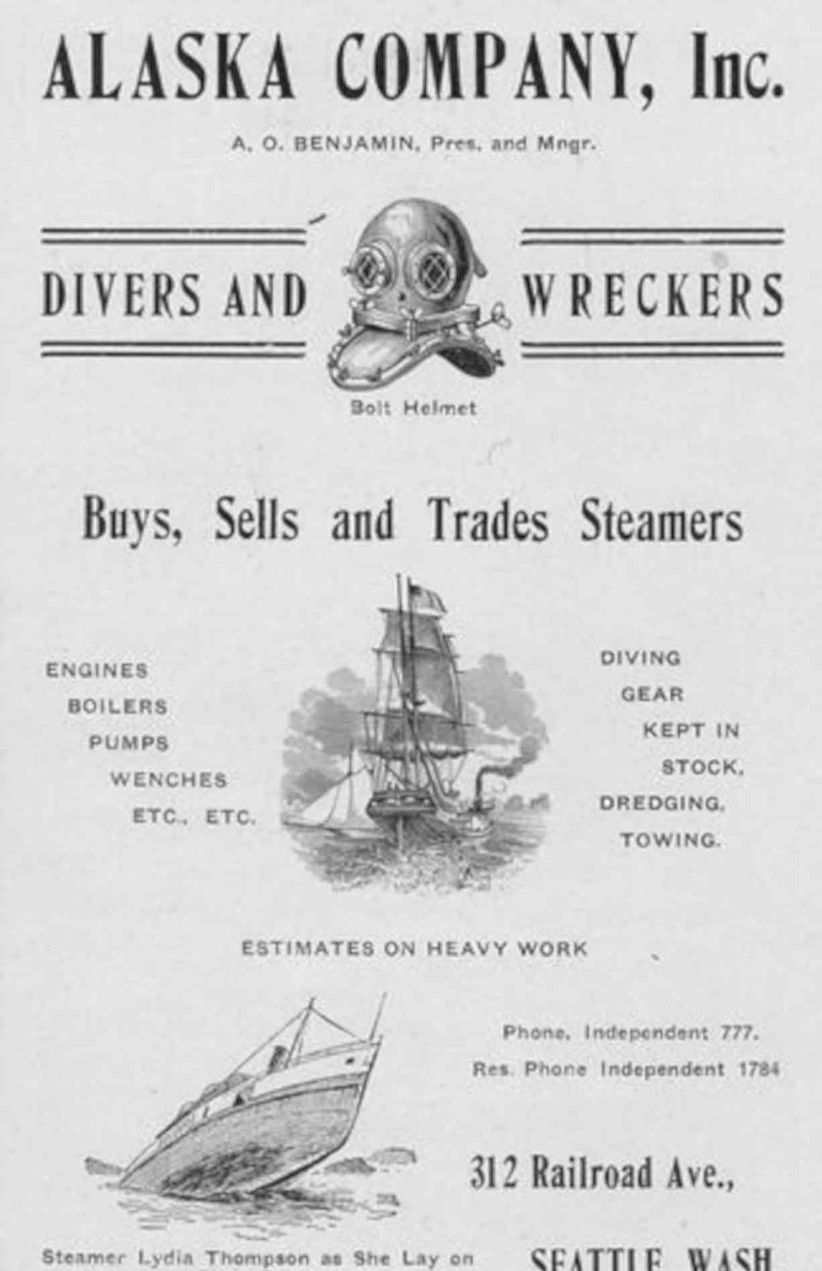 Alaska Divers Ship Vintage Retro Advert Poster A4 Photo Print