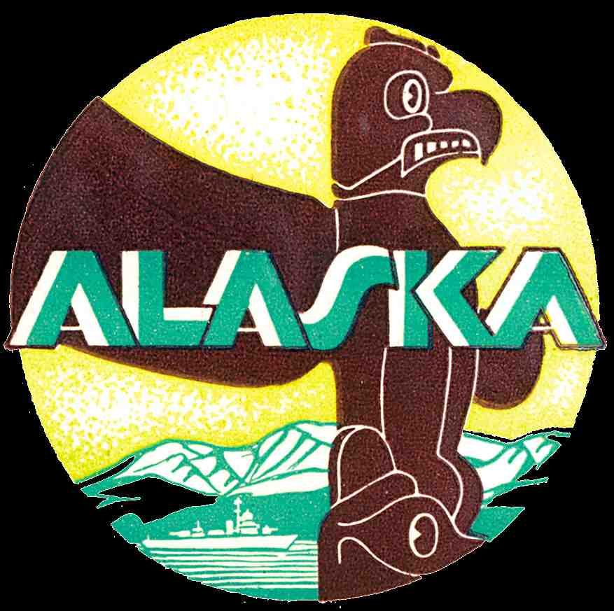 Alaska Luggage Label Vintage A4 Photo Print