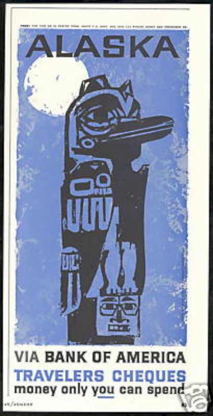 Alaska Totem Pole Vintage Retro Advert Ads A4 Photo Print