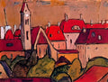 Albert Bloch cityscape with tower Art A4 Photo Print