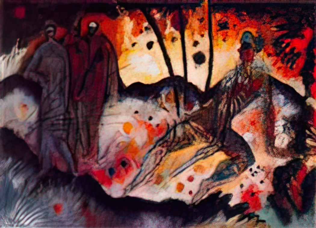 Albert Bloch three pierrots and harlequin 1914 Art A4 Photo Print UK