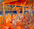 Albert Bloch veranda Art A4 Photo Print