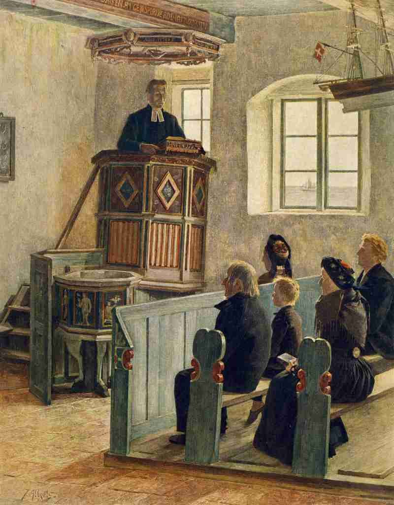 Alberts Jacob Jacobs Alberts c1910 Preaching to the congregation A4 Photo Print