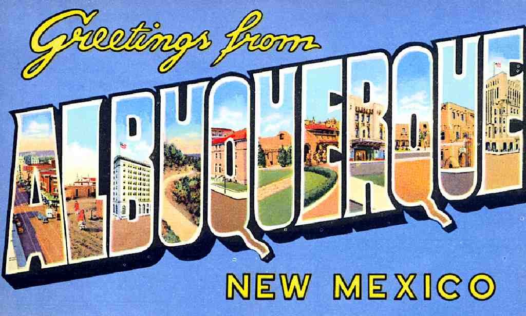 Albuquerque Luggage Label Vintage A4 Photo Print
