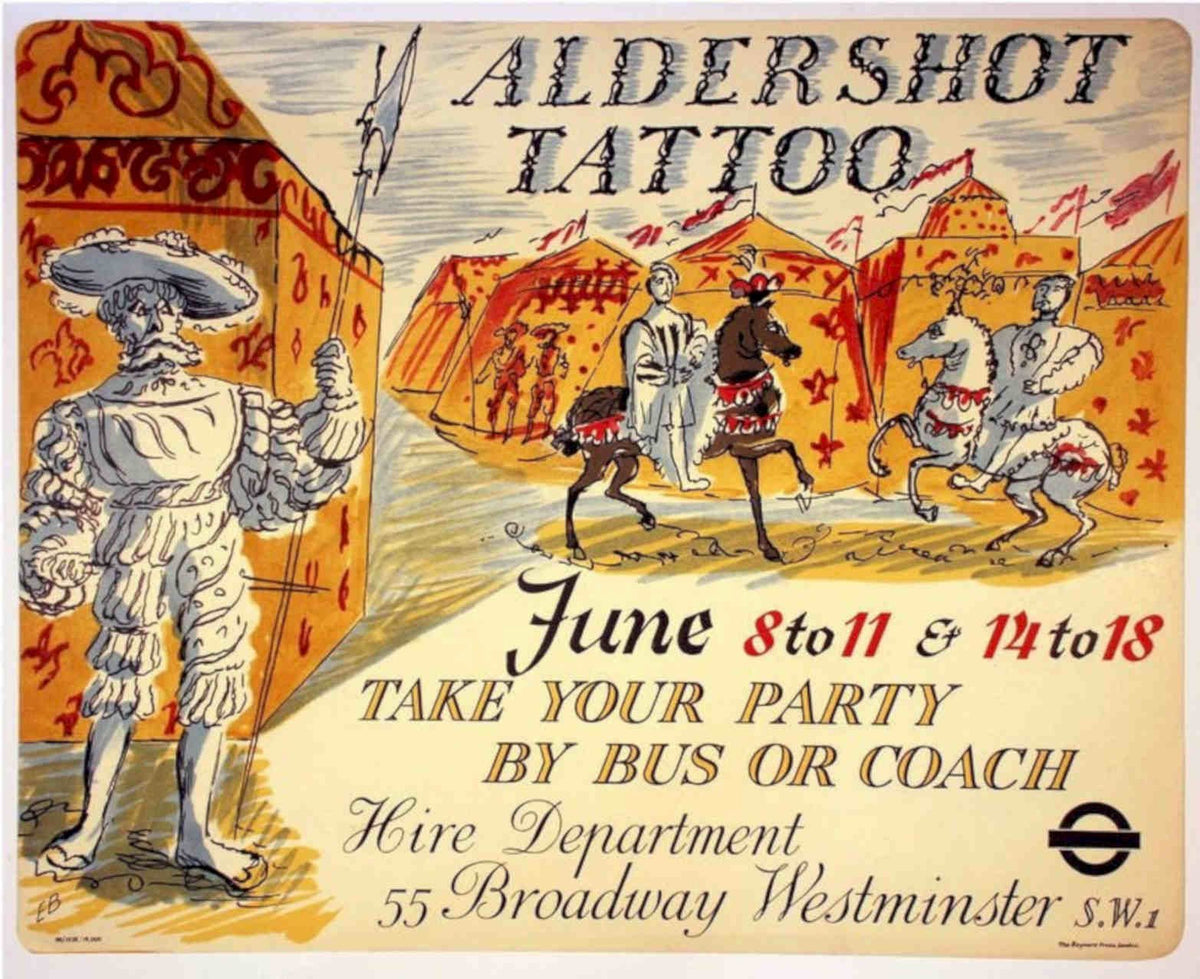 Aldershot Tattoo Party Vintage Retro Advert Poster A4 Photo Print