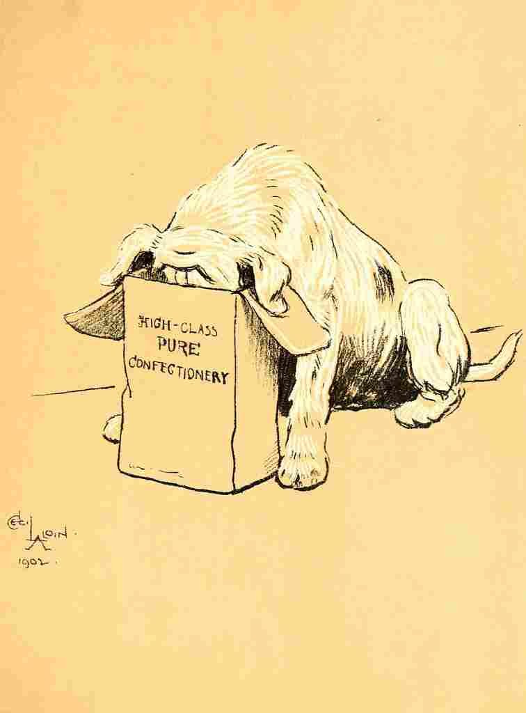 Aldin Cecil Dog Day 1902 Easting sweets A4 Photo Print