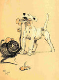 Aldin Cecil Dog Day 1902 Eating the flowers from a bonnet A4 Photo Print
