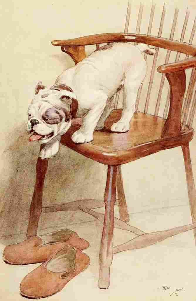 Aldin Cecil My Dog 1913 Slippers A4 Photo Print