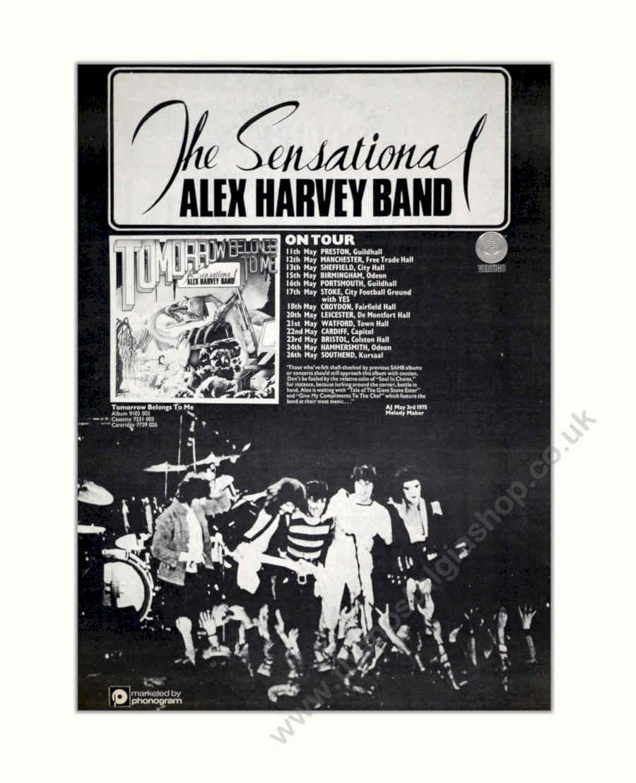 Alex Harvey Concert Vintage Retro Advert Poster A4 Photo Print