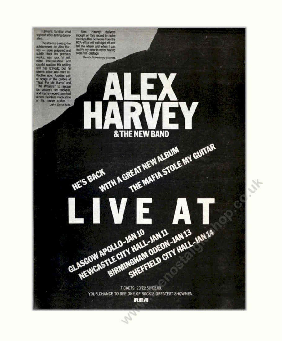 Alex Harvey Heswback Vintage Retro Advert Poster A4 Photo Print