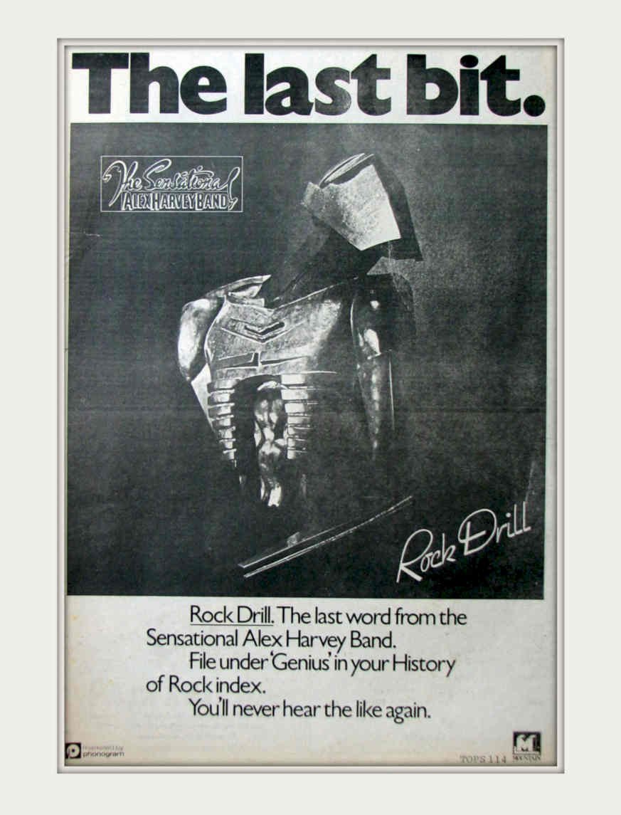 Alex Harvey Rock Vintage Retro Advert Poster A4 Photo Print