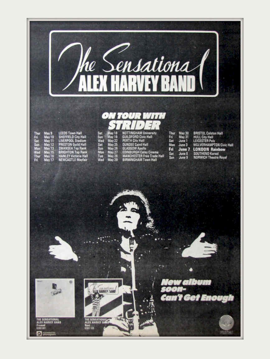 Alex Harvey Strider Vintage Retro Advert Poster A4 Photo Print
